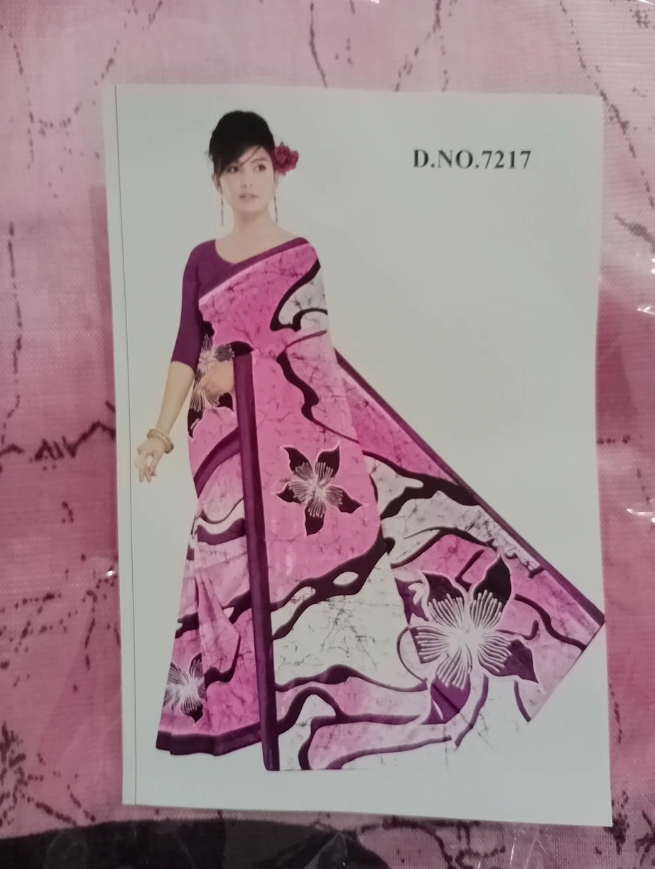 Cotton Silk Floral Printed Saree - Goldzen - Pink Mix